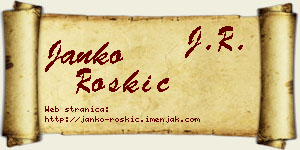 Janko Roškić vizit kartica